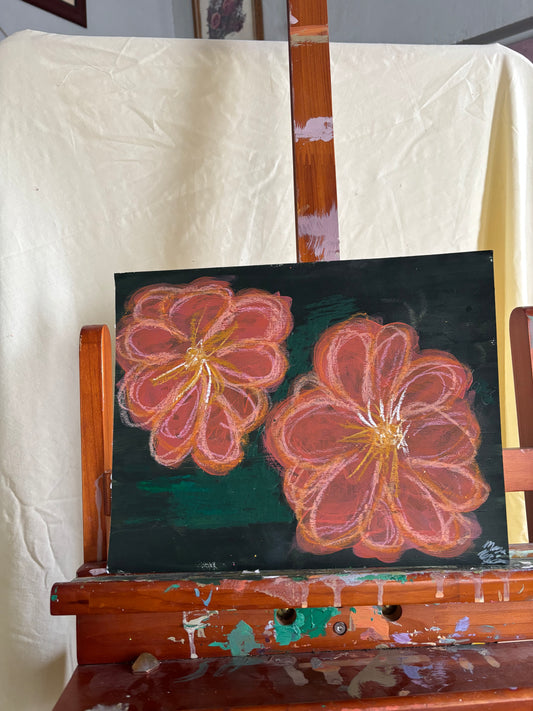 "Two Blossoms, Two Hearts" Original Artwork